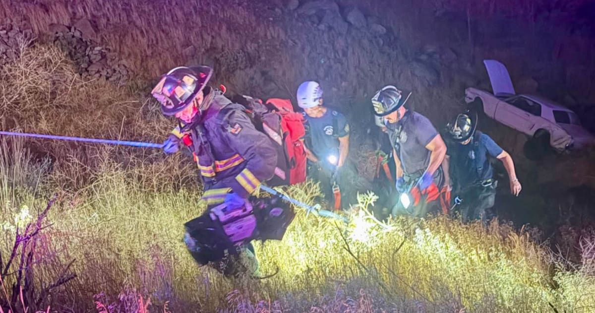 Fire Crew Saves Driver in Nevada Rope Rescue