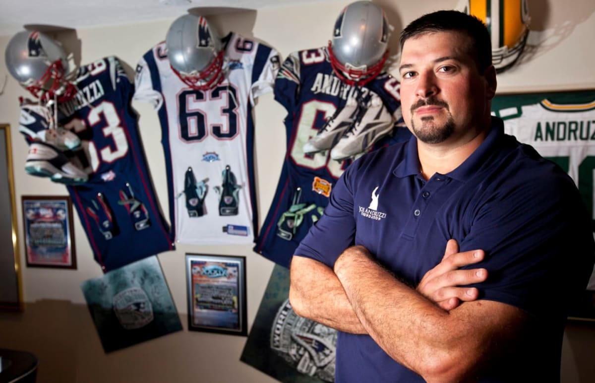Joe and Jen Andruzzi meeting with cancer patient at Sturdy Health in Attleboro