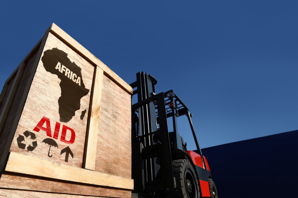 Digital logistics platform interface showing African health supply chain connections and delivery routes