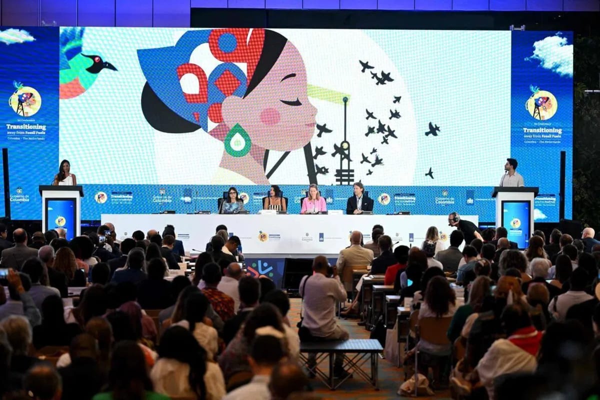 Ministers and climate envoys gathering at conference venue in Santa Marta, Colombia port city