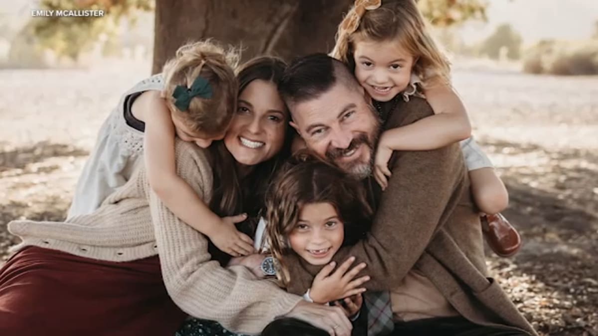 The Salazar family of five standing together outdoors in Mission Viejo, California