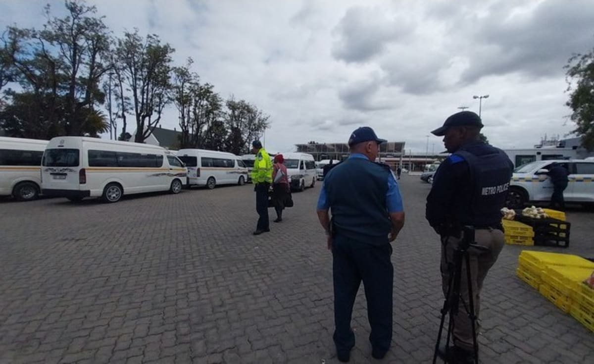 Minibus taxi in Western Cape, South Africa, transporting daily commuters to work and school