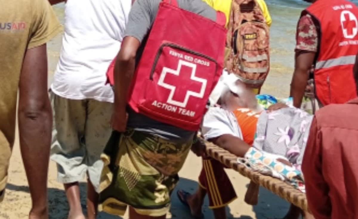 ** Rescue boats on water during search and rescue operation in coastal Kenya waters
