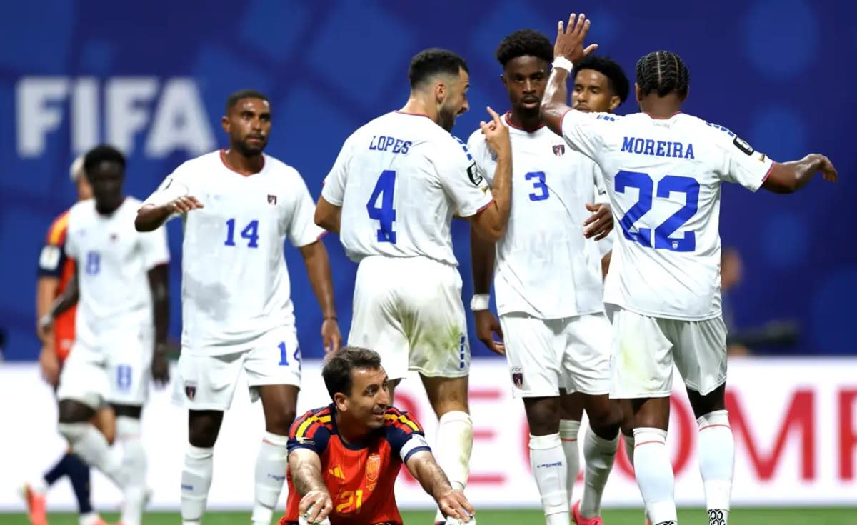 Cape Verde goalkeeper Vozinha celebrating after historic World Cup draw against Spain