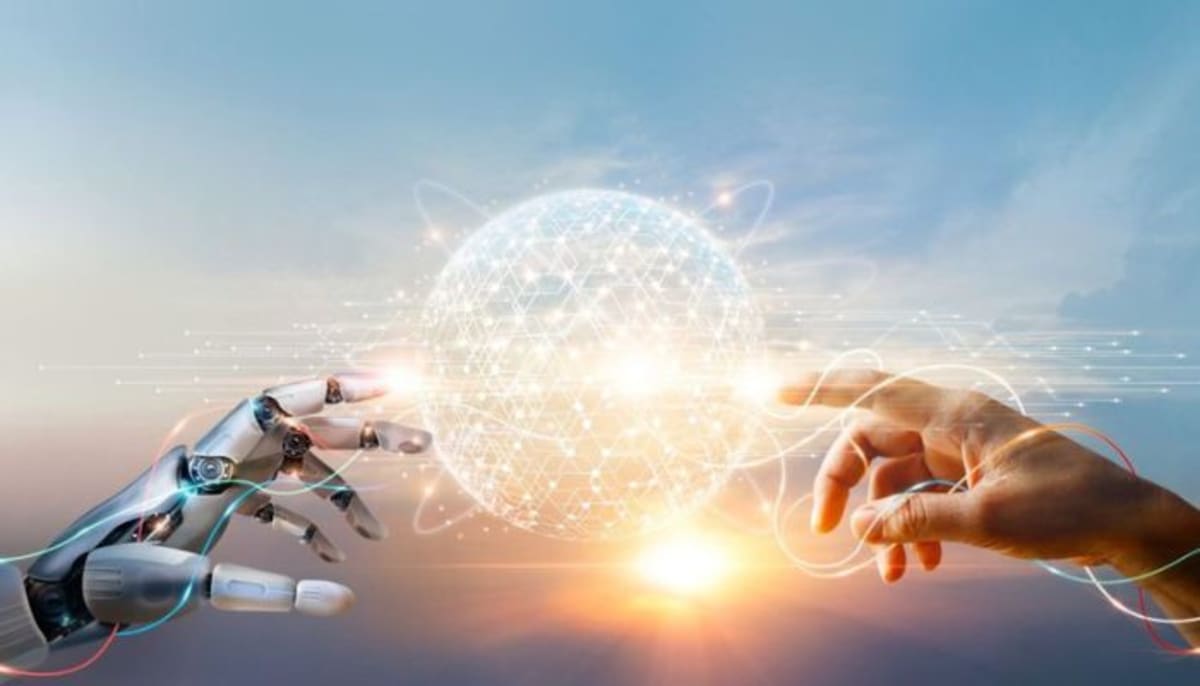 Satellite orbiting above Africa with fiber optic network connections lighting up Nigeria