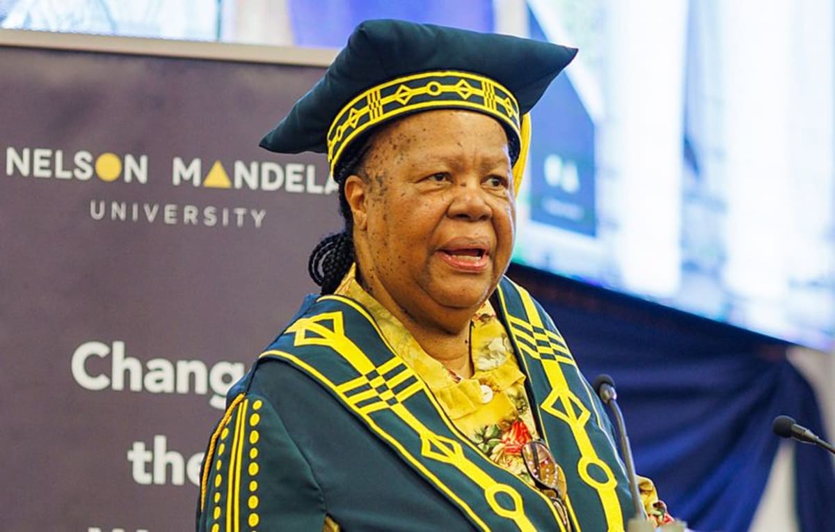 Dr. Naledi Pandor at Nelson Mandela University installation ceremony in Gqeberha, South Africa