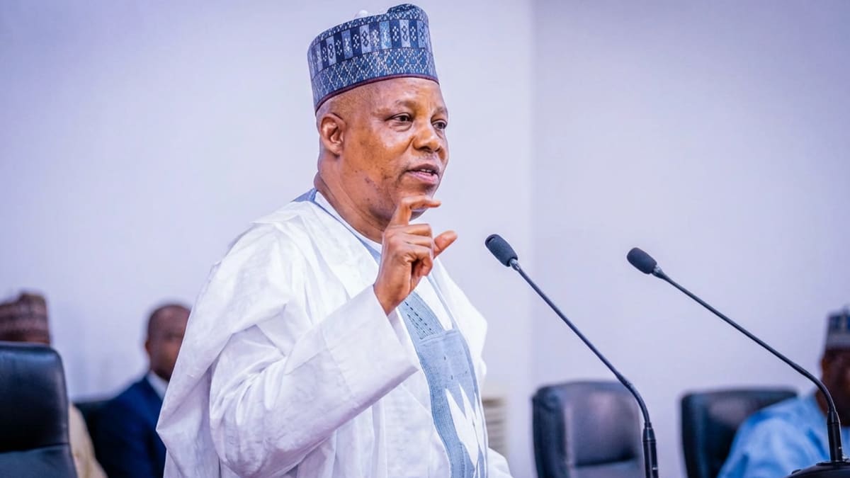 Nigerian Vice President Kashim Shettima speaking at policy dialogue in Kano with regional governors