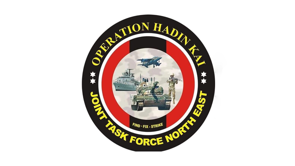 Nigerian military troops standing guard in northeastern Nigeria protecting local communities