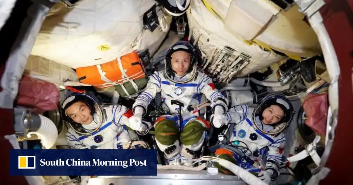 Astronaut Lai Ka-ying in space suit preparing for Shenzhou-23 mission to Tiangong space station