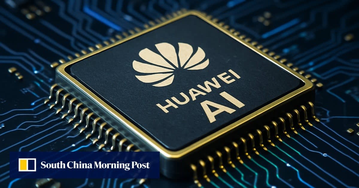 Huawei semiconductor researcher presenting new chip technology at engineering conference in Shanghai