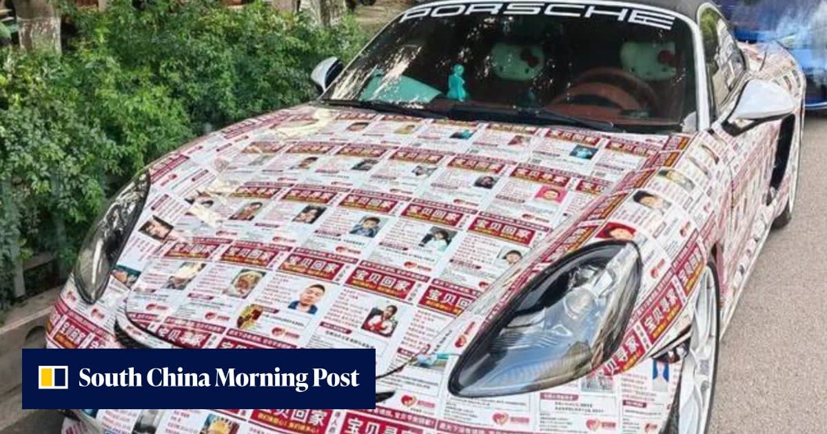 Porsche Owner Covers Car With 90 Missing Kids Flyers
