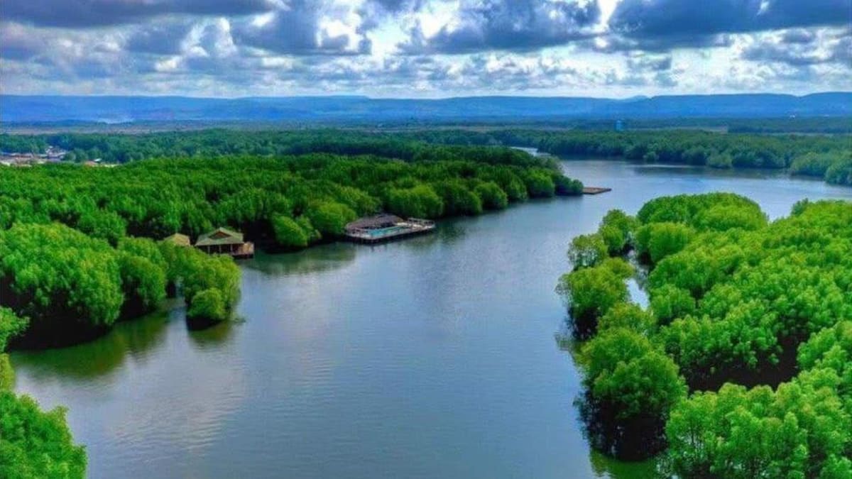 Coastal ecotourism community in Cambodia's Koh Kong province near mangrove forests