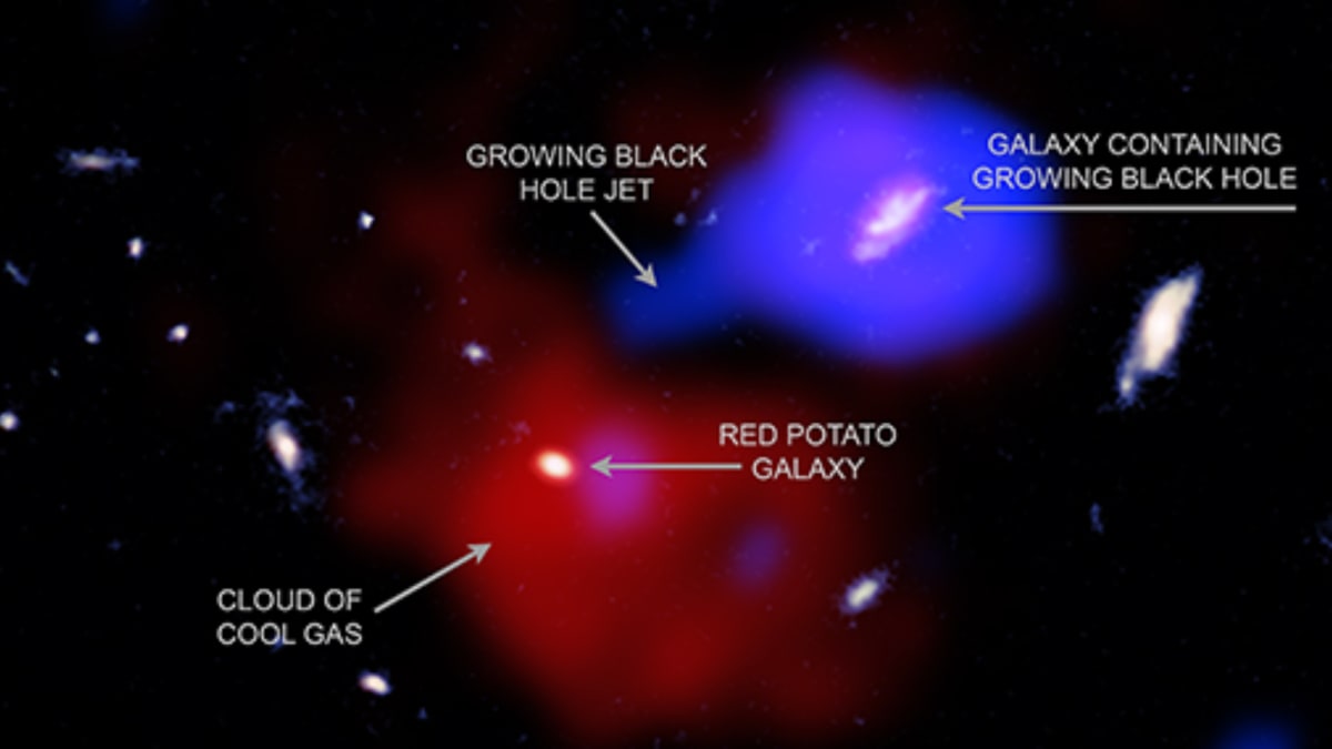 Black Hole's Jet Is Stirring a 'Red Potato' Galaxy - Image 3