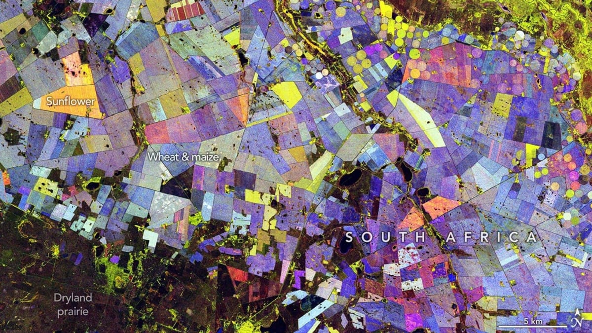 NASA Satellite Turns South African Farms Into Rainbow Art
