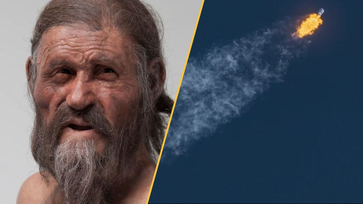 ** Ancient mummy Ötzi the Iceman preserved in ice discovered in Italian Alps in 1991