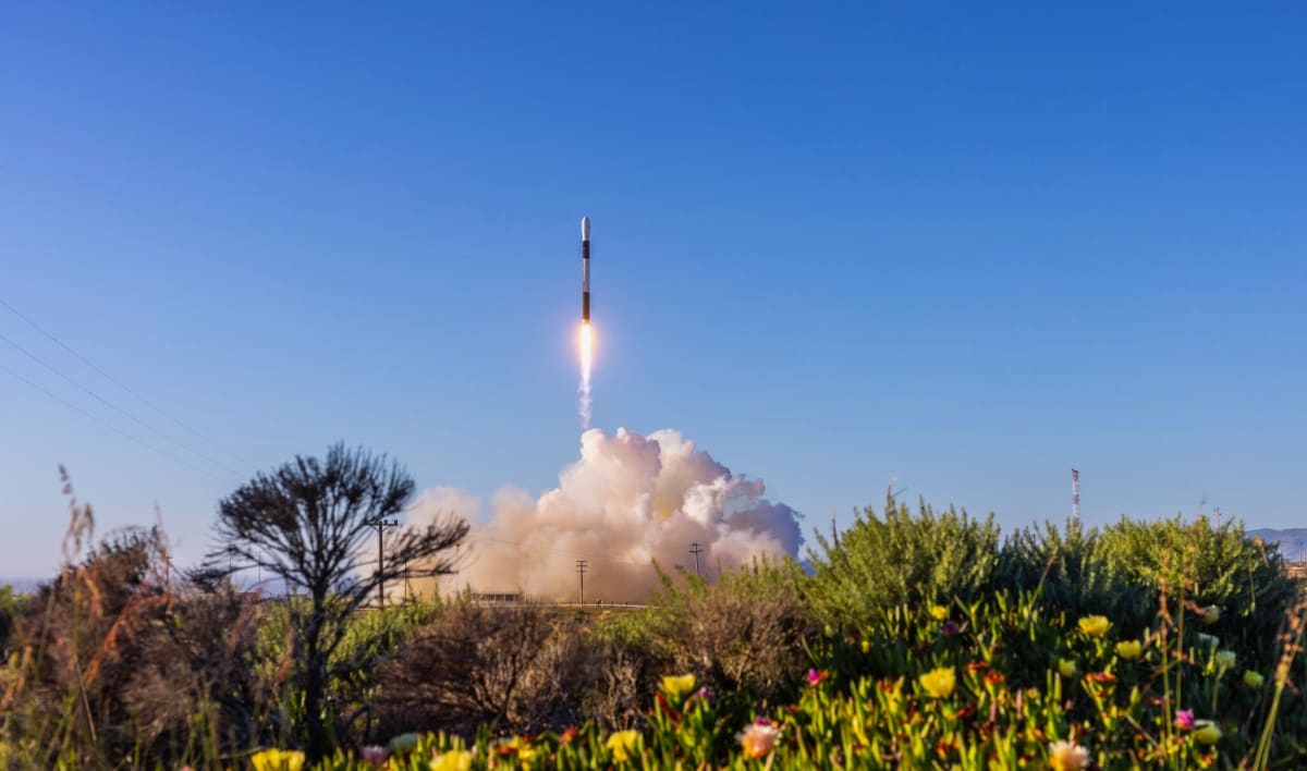 Firefly Aerospace Alpha rocket launches at night from Vandenberg Space Force Base in California