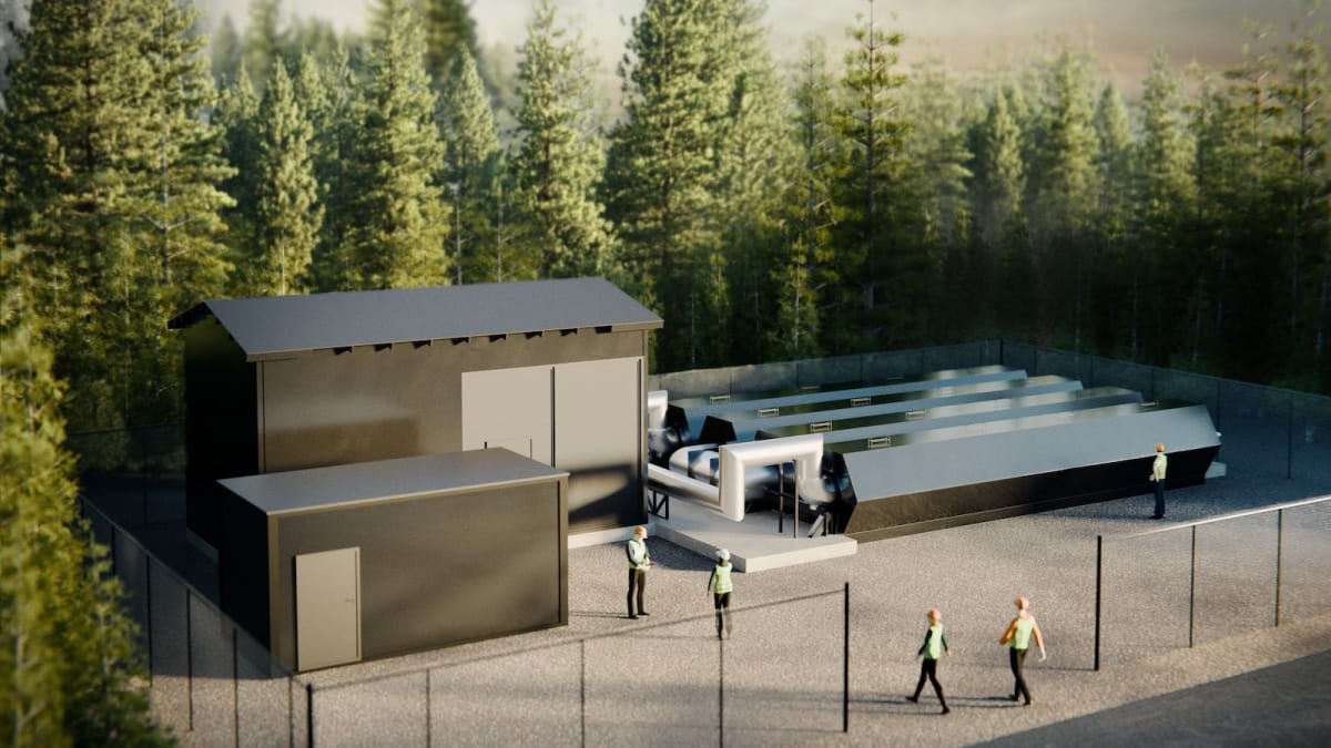 Concept design showing horizontal sand battery energy storage facility in Valkeakoski Finland
