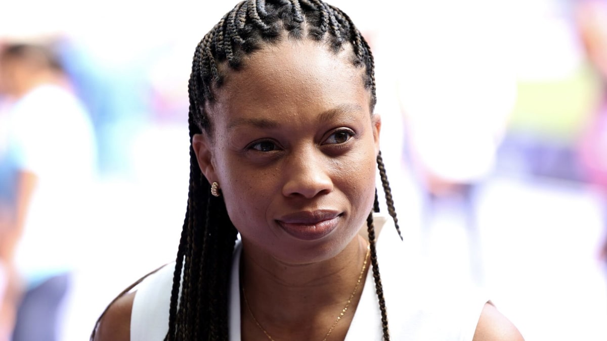 Seven-time Olympic gold medalist Allyson Felix at Paris Olympics 2024 Stade de France