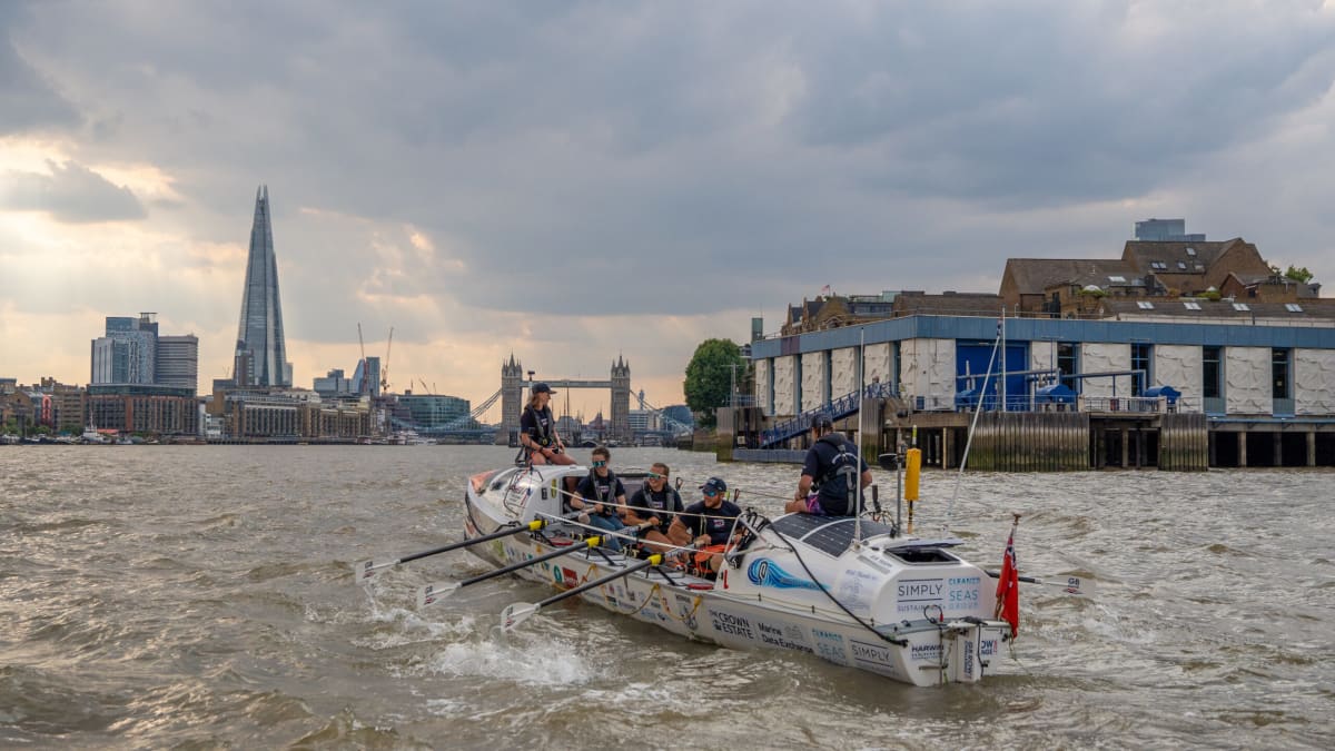 Young rower Grace Church aboard rowing boat Nautilus during Great Britain circumnavigation challenge