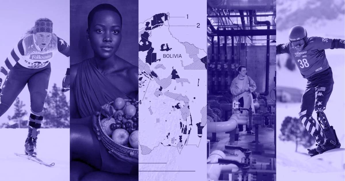 Paralympic snowboarder Mike Schultz racing downhill wearing custom prosthetic leg he designed