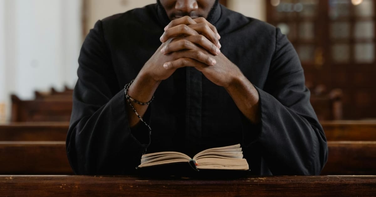 Pastor speaking at podium in church setting, representing faith-based mental health advocacy