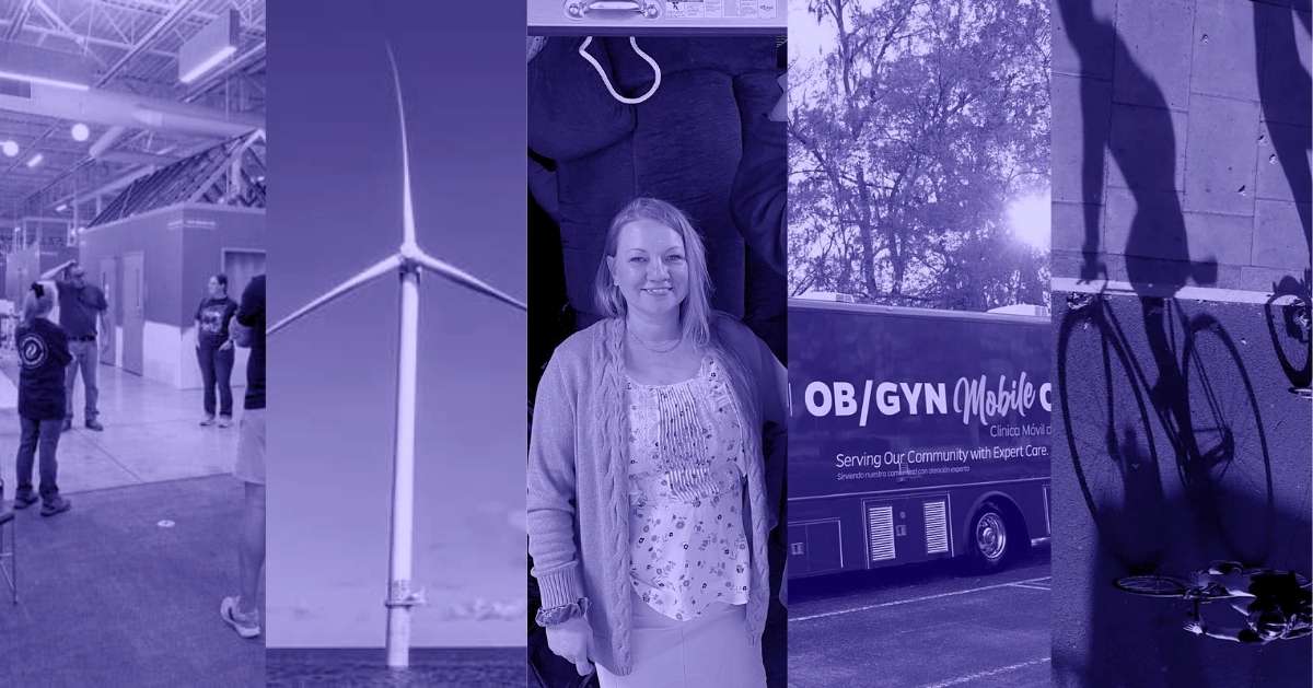 ** Rows of small private housing units inside Minneapolis warehouse serving homeless residents