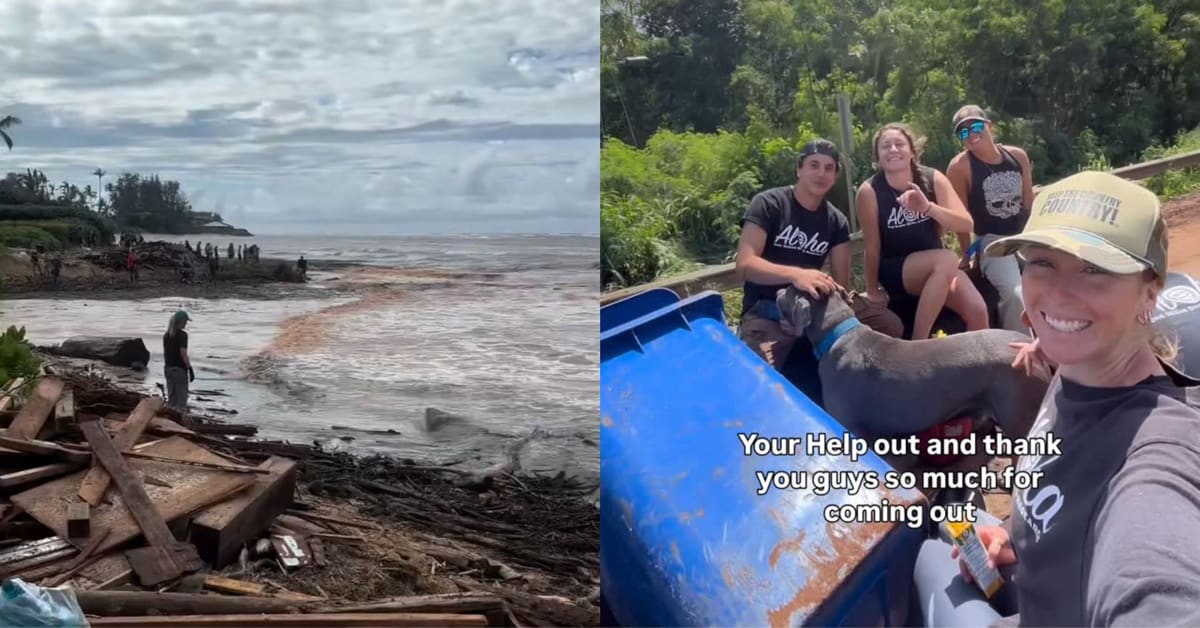 Hawaii Locals Clean Beaches After Billion-Dollar Floods