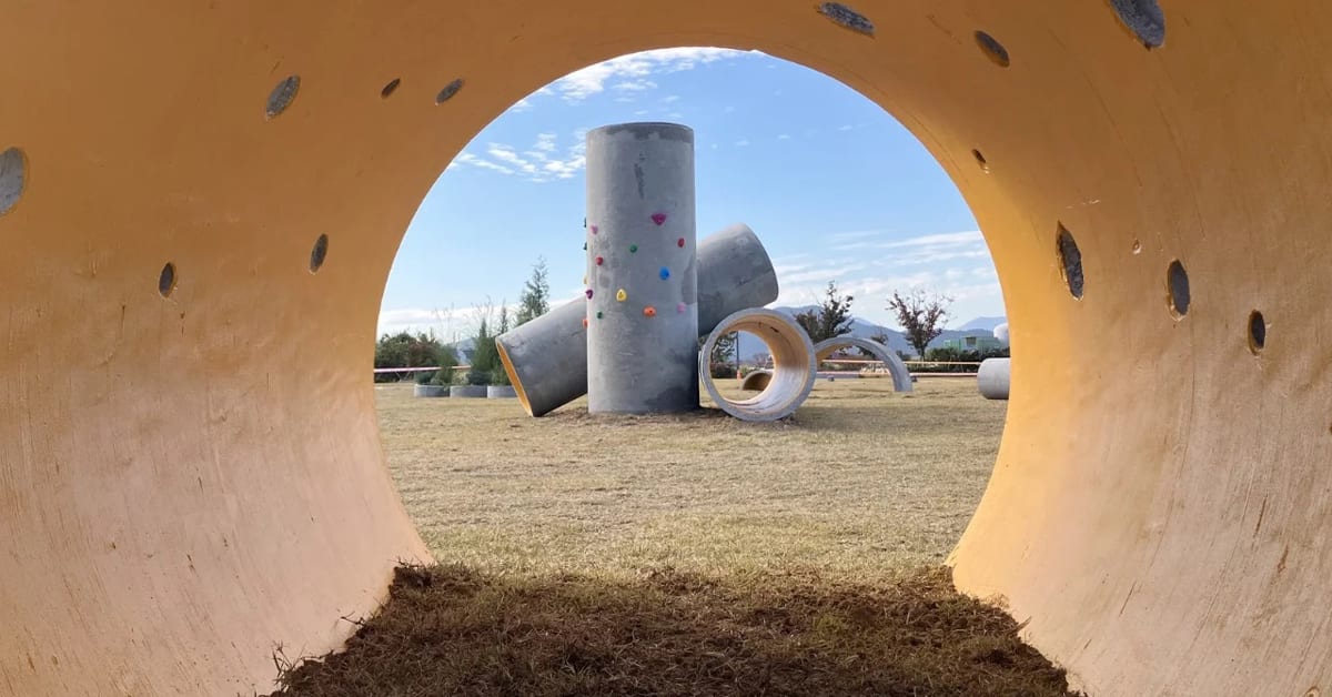 South Korea Playground Built from Recycled Concrete Pipes