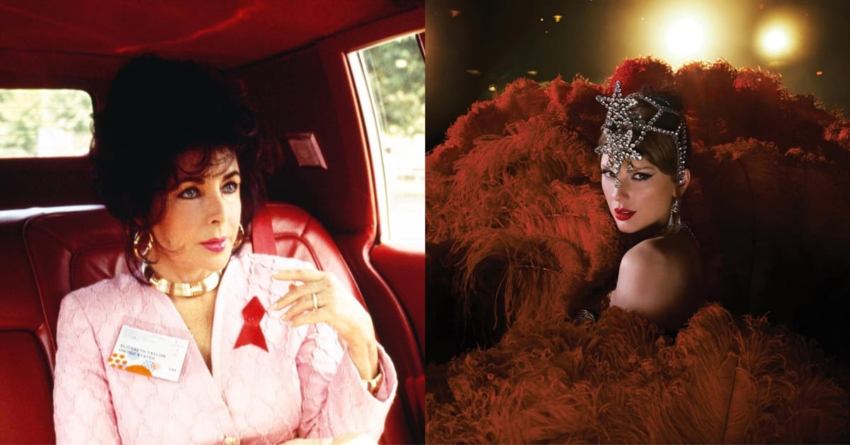 Archival footage of Elizabeth Taylor visiting patients, highlighting her groundbreaking AIDS activism work