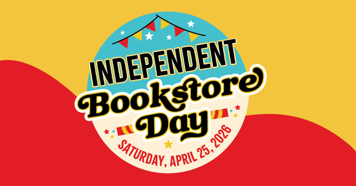 Independent bookstore storefront with customers browsing books during Independent Bookstore Day celebration