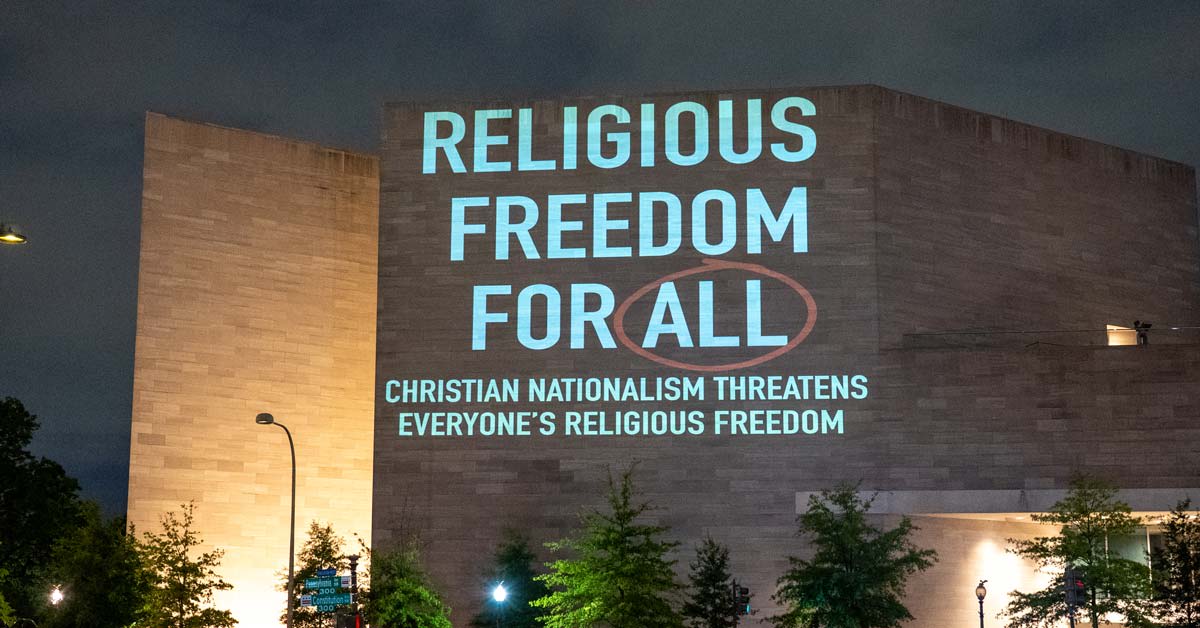 Interfaith Leaders Project Messages on DC's National Mall