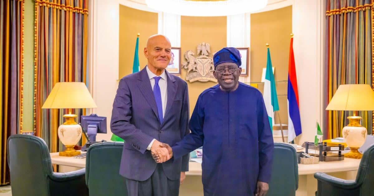 President Bola Tinubu meeting with ENI executives in Abuja to announce oil settlement