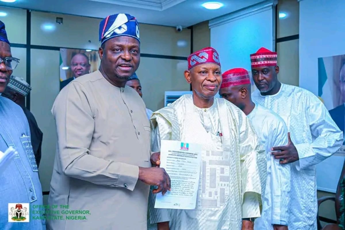 Governor Abba Yusuf of Kano State speaking at official government event in Nigeria