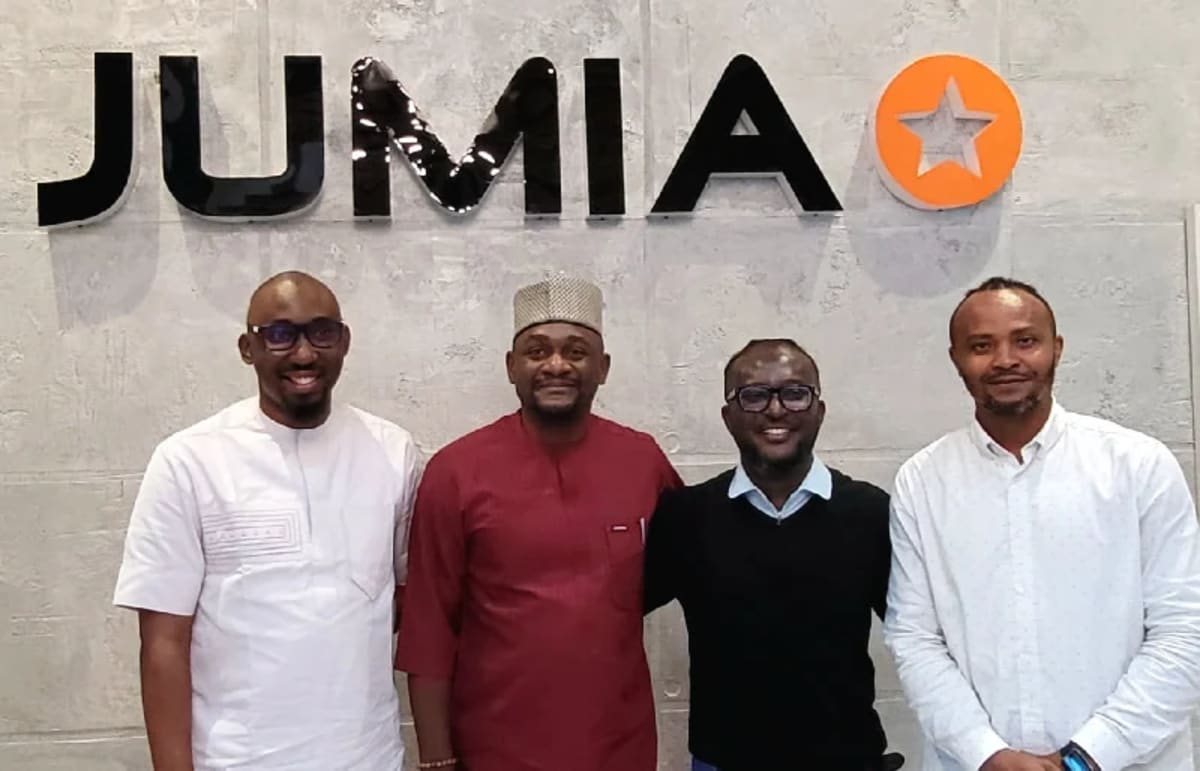 Jumia Nigeria executives presenting 14th anniversary campaign at Lagos press conference