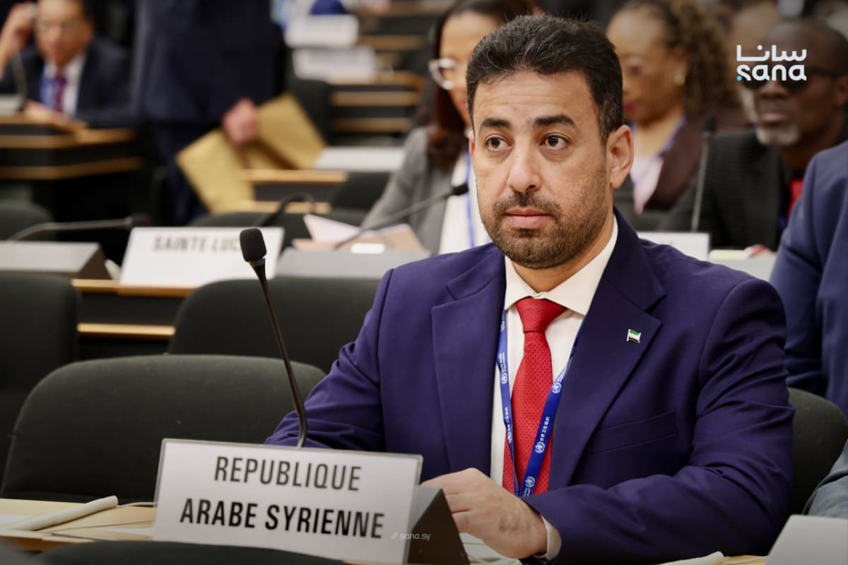 Syrian Health Minister Musab al-Ali at United Nations World Health Assembly in Geneva