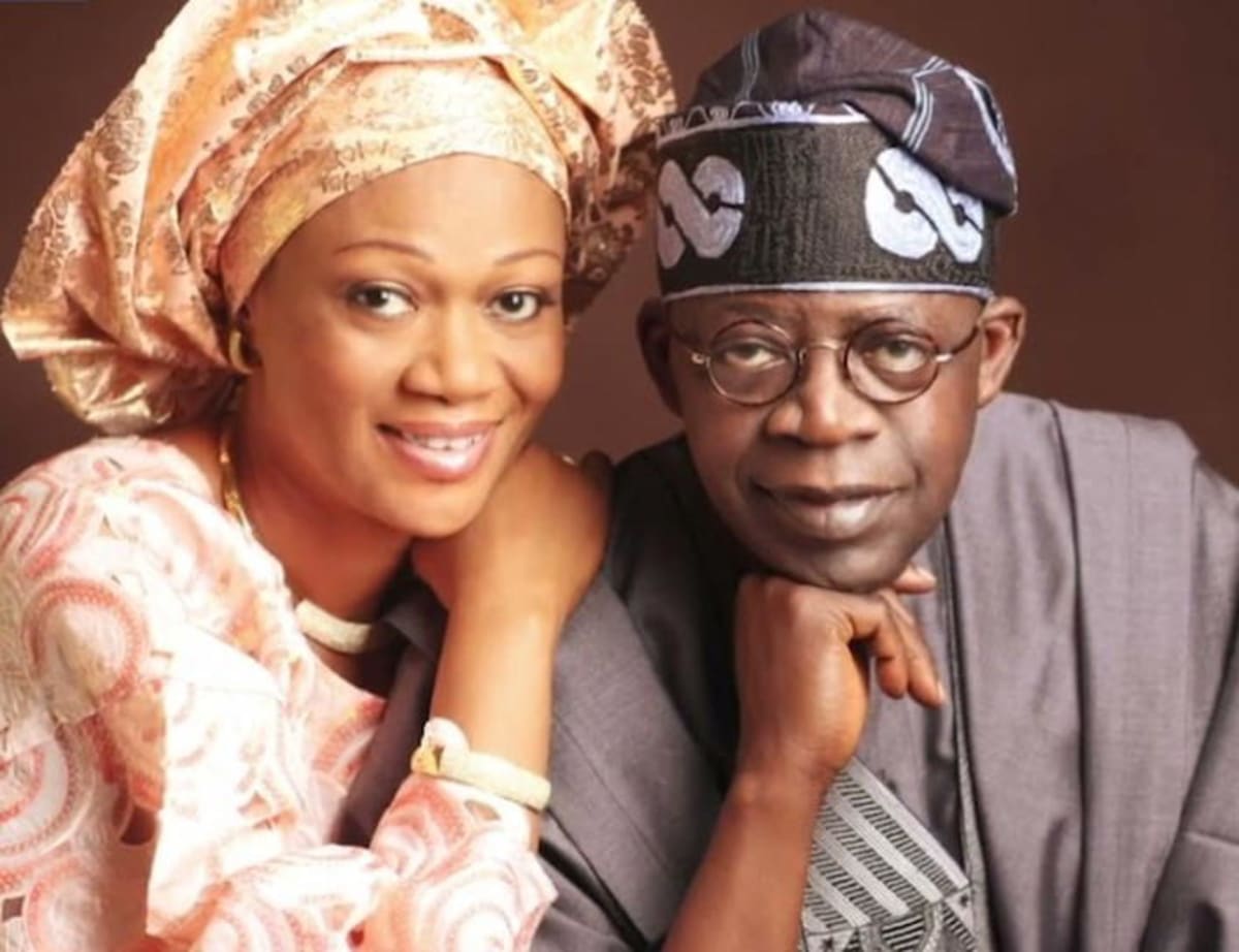 Nigeria's First Lady Senator Oluremi Tinubu and President Bola Tinubu standing together