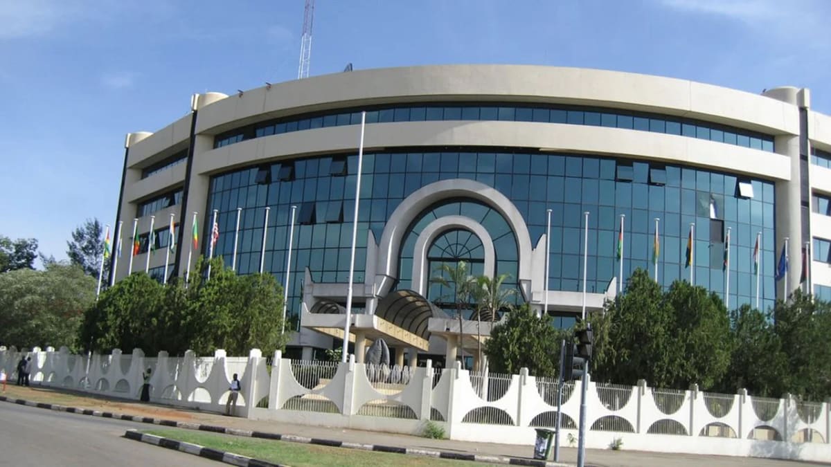 ECOWAS flag and logo representing Economic Community of West African States startup initiative