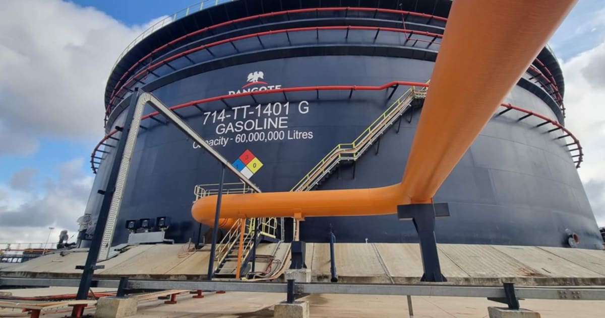 Dangote Petroleum Refinery facility in Nigeria distributing fuel to independent marketers