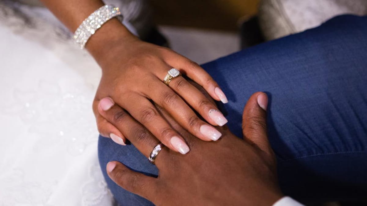 Couple planning wedding together, discussing future marriage commitment and partnership