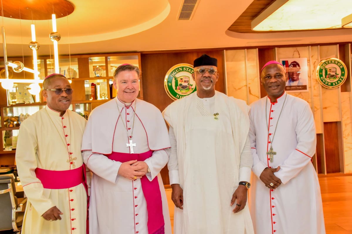 Ogun State Governor Dapo Abiodun meets with Vatican diplomat and Catholic bishops in Nigeria