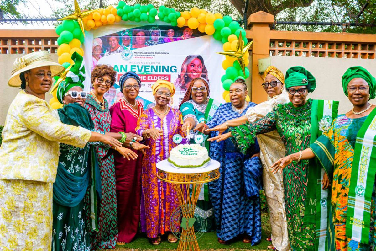 Multiple generations of Nigerian female doctors gathered together at mentorship celebration event in Lagos