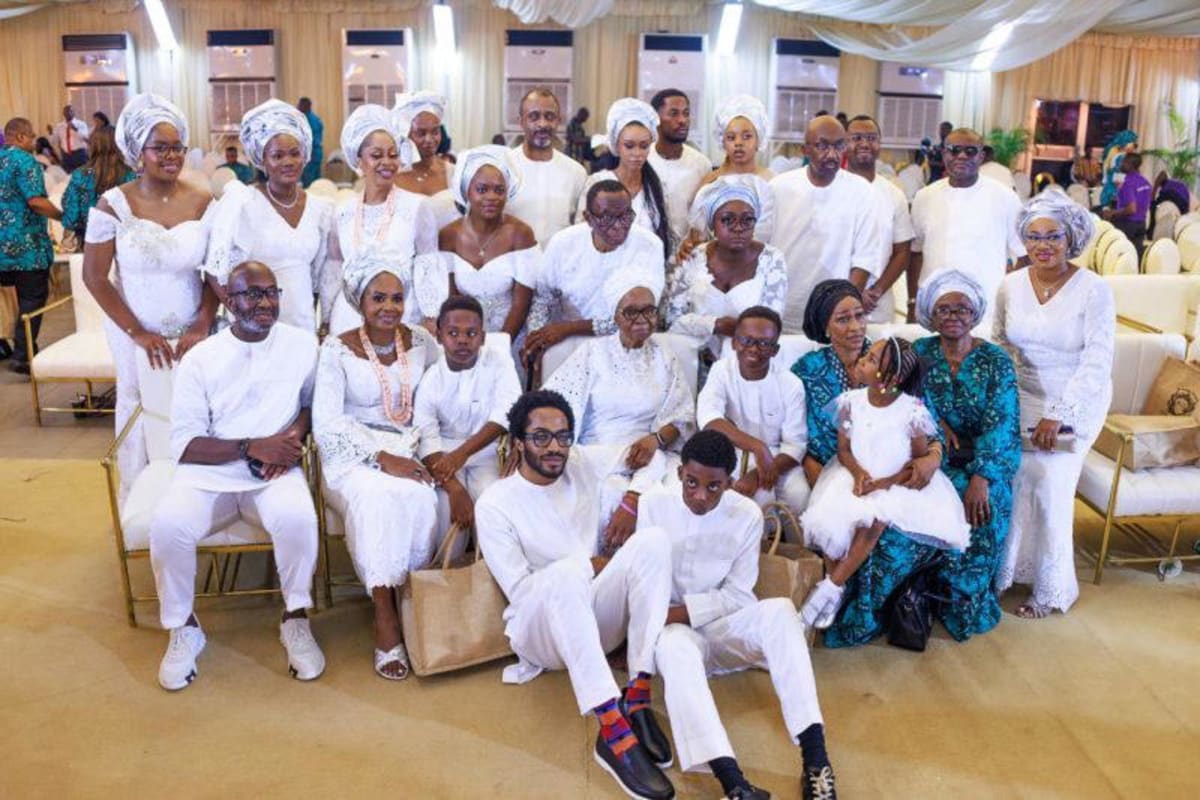 ** Family members and dignitaries at tribute ceremony for Chief Israel Chinwuba Ogbue in Lagos