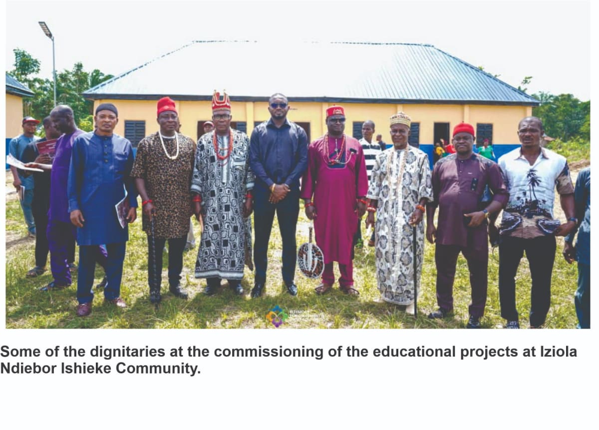 Newly constructed classroom blocks at Iziola Ndiebor Ishieke Community Primary School in rural Nigeria