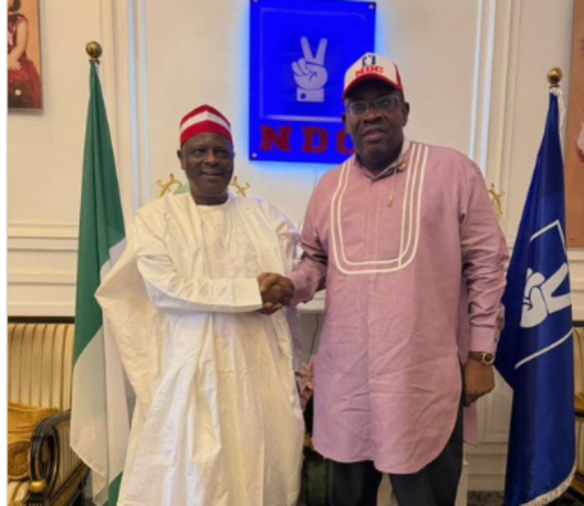 Nigerian Senators Dickson and Kwankwaso meeting to discuss democracy and party unity