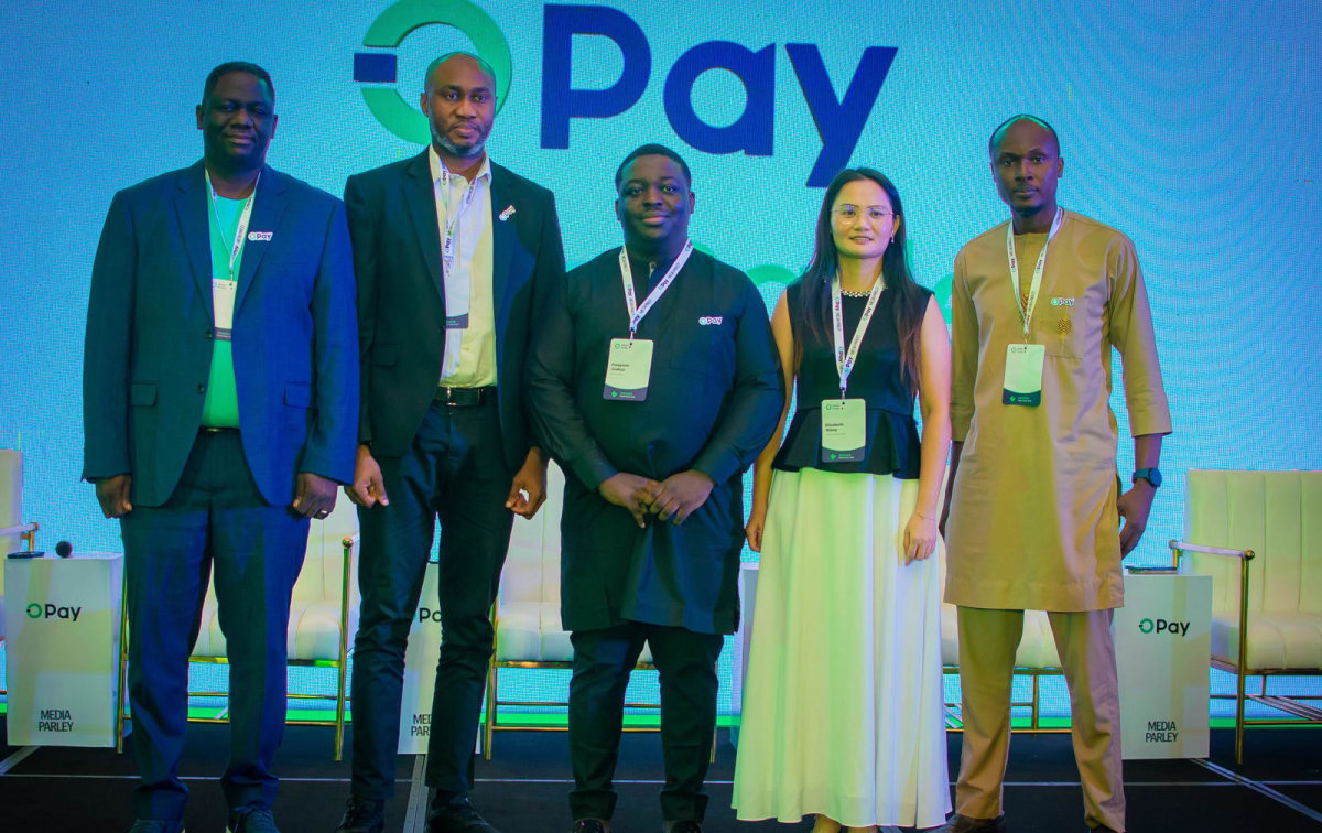 OPay fintech executives presenting digital fraud prevention technology in Lagos, Nigeria