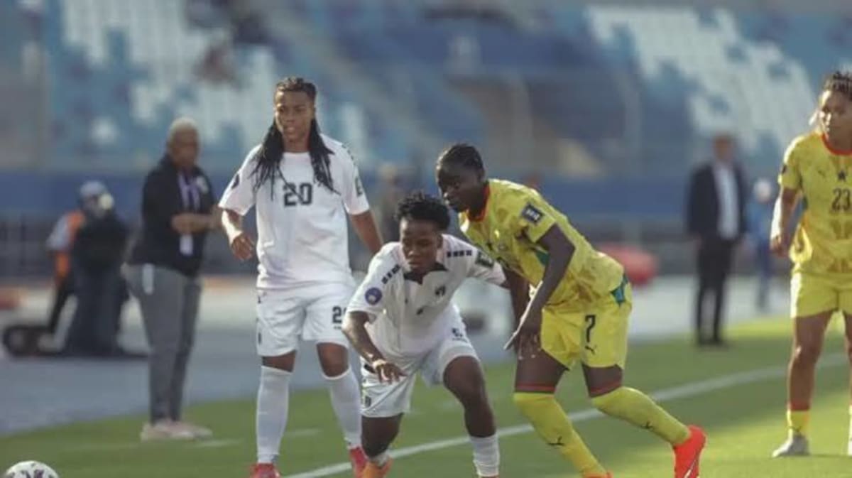 Ghana striker Doris Boaduwaa celebrating her early goal against Cape Verde at WAFCON