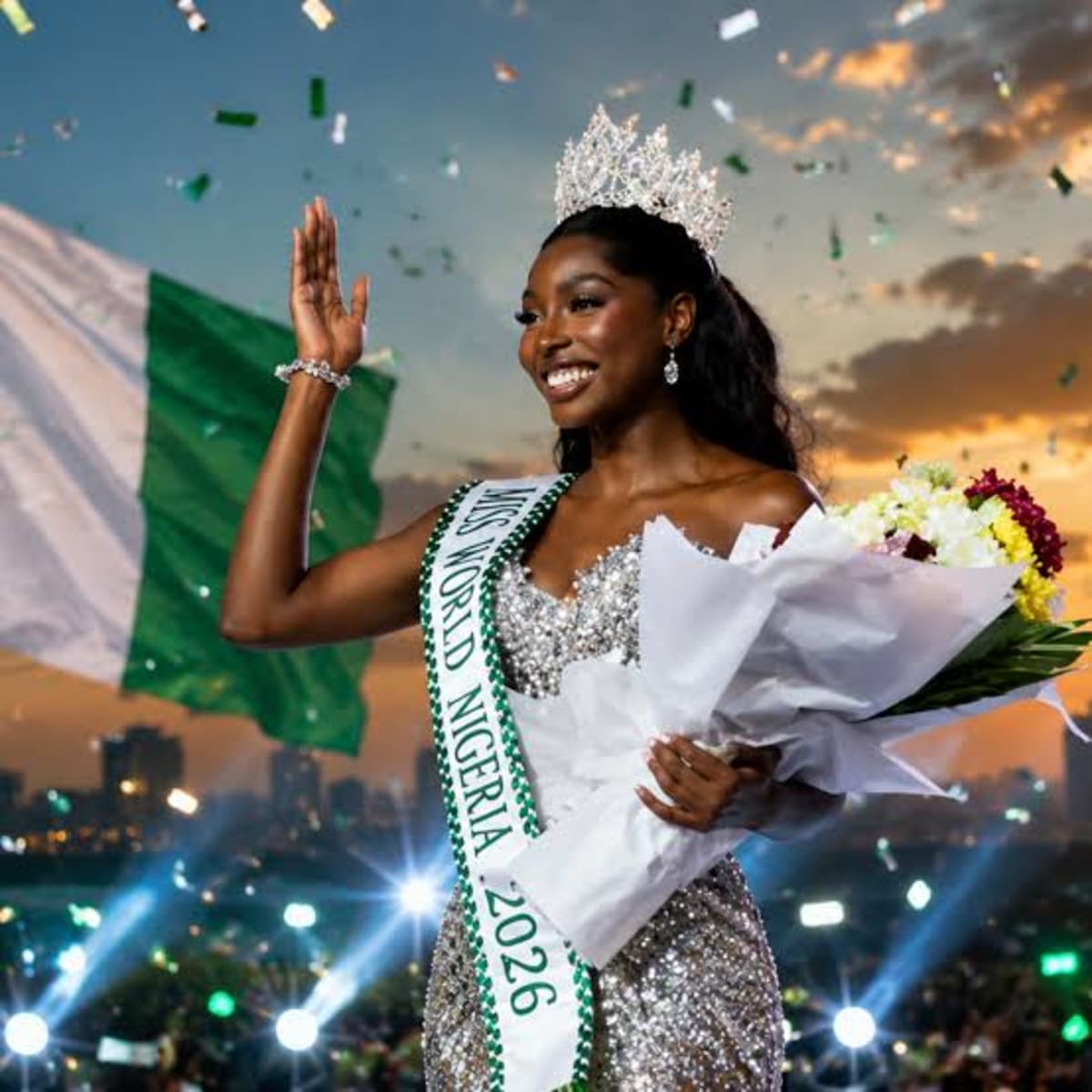 Tamunosoye Karibi-George, Miss World Nigeria 2026, smiling in formal pageant attire