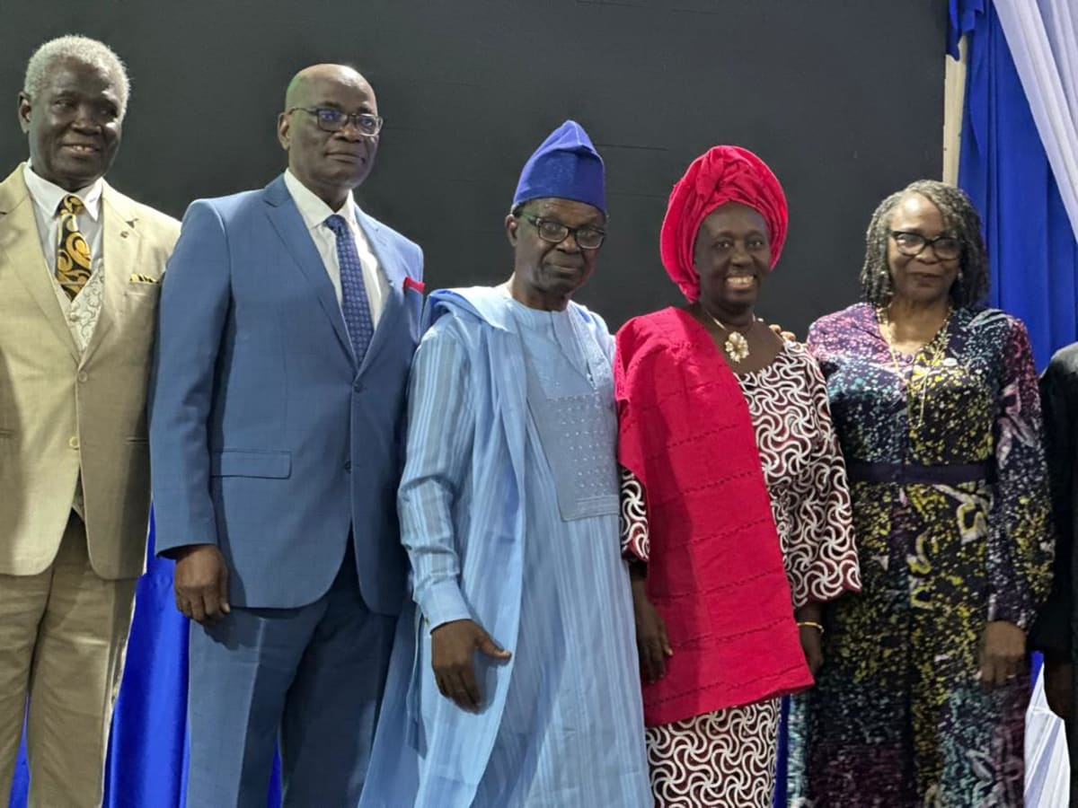 Professor Olugbenga Okanlawon at retirement ceremony at University of Lagos, Nigeria