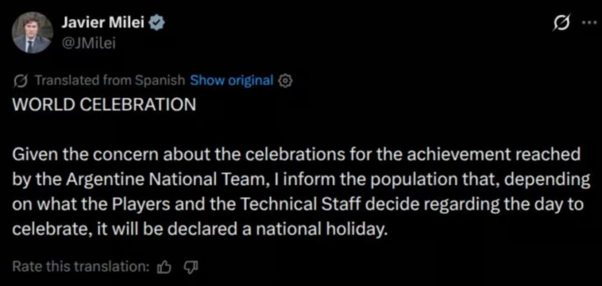 Argentina Declares Holiday for World Cup Runners-Up - Image 3