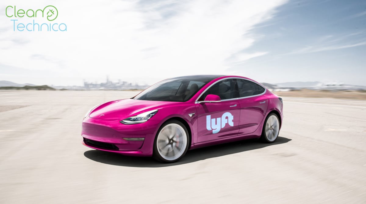 Electric vehicle charging at station with rideshare decal on windshield in California